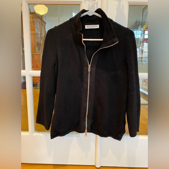 Amina Rubinacci Creta Zip Cardigan Black 40 - Picture 3 of 8